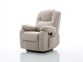 Sillones reclinables tapizados 95x92x105 cm - beige - diseño acolchado con control lateral y bolsillo