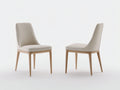Sillas de comedor de madera 52 x 58 x 88 cm - beige y madera natural - juego de 2 sillas tapizadas con respaldo alto