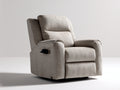 Sillones reclinables tapizados 90x94x104 cm - Beige - Diseño acolchado con reposapiés y palanca lateral