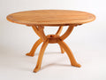 Mesas de jardín redonda de madera maciza 120x120x75 cm - Madera natural - Diseño clásico con tablero de listones