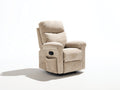 Sillones reclinables tapizados 92x95x105 cm - Beige - Diseño acolchado con reposapiés y mecanismo reclinable